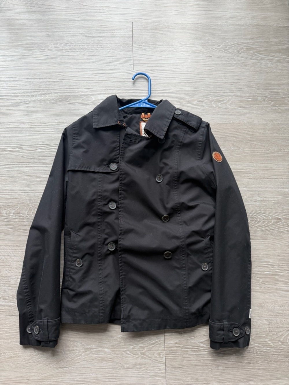 Timberland Black Double-Breasted Trench Coat